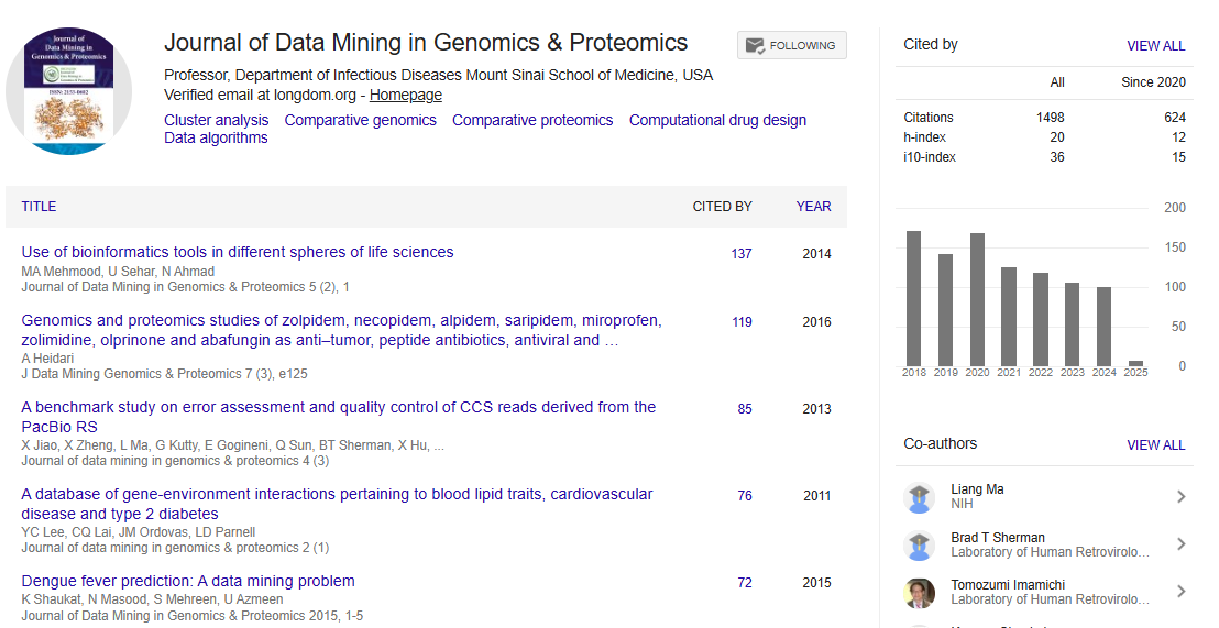 Journal of Data Mining in Genomics & Proteomics