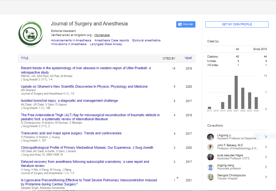 Journal of Surgery and Anesthesia