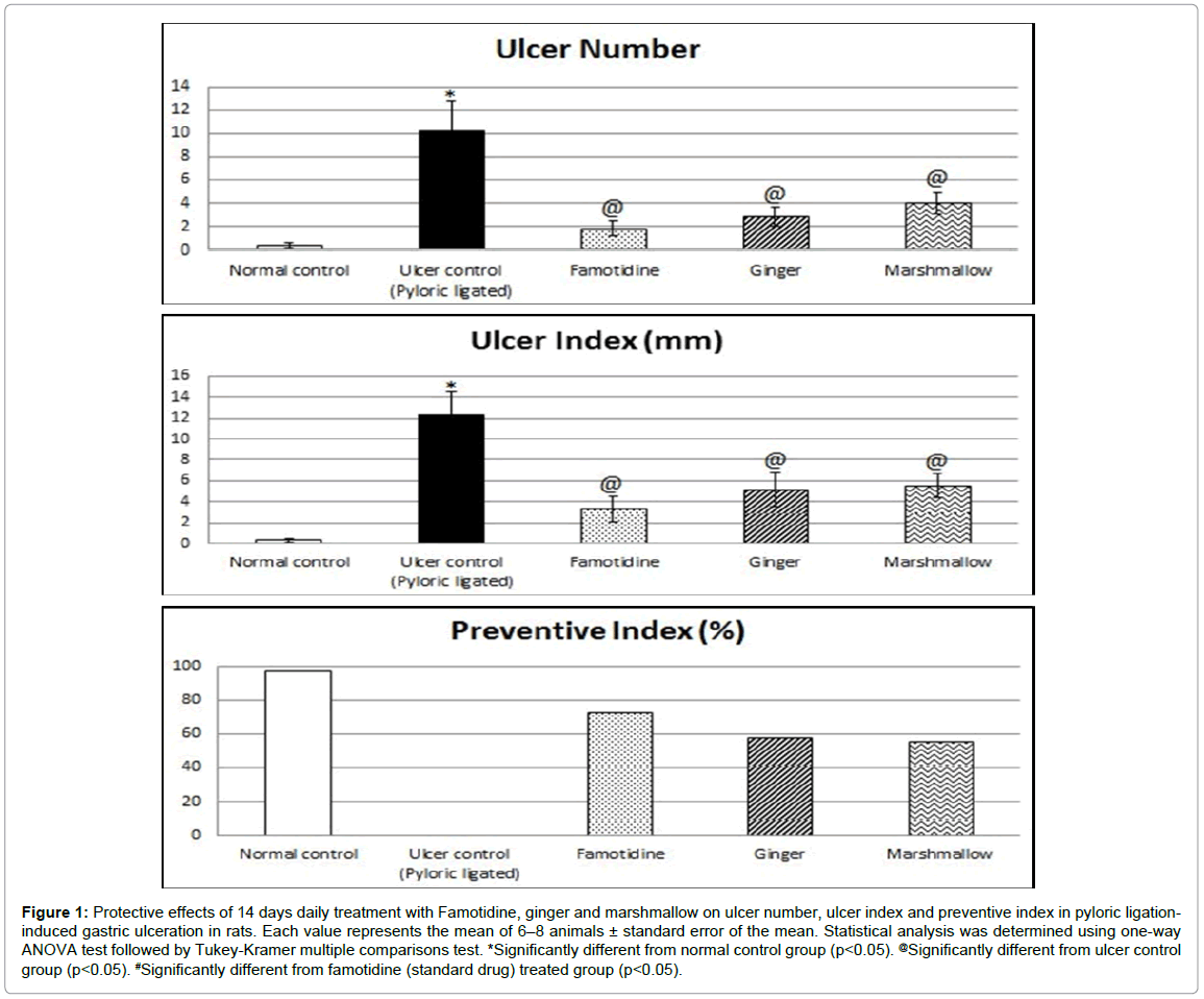 Comparison between the Protective Effects of Famotidine, Ginger a
